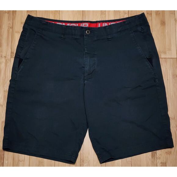 Under Armour Heat Gear Golf Shorts Mens 38 Black Performance Stretch Sports Zip - Picture 1 of 7